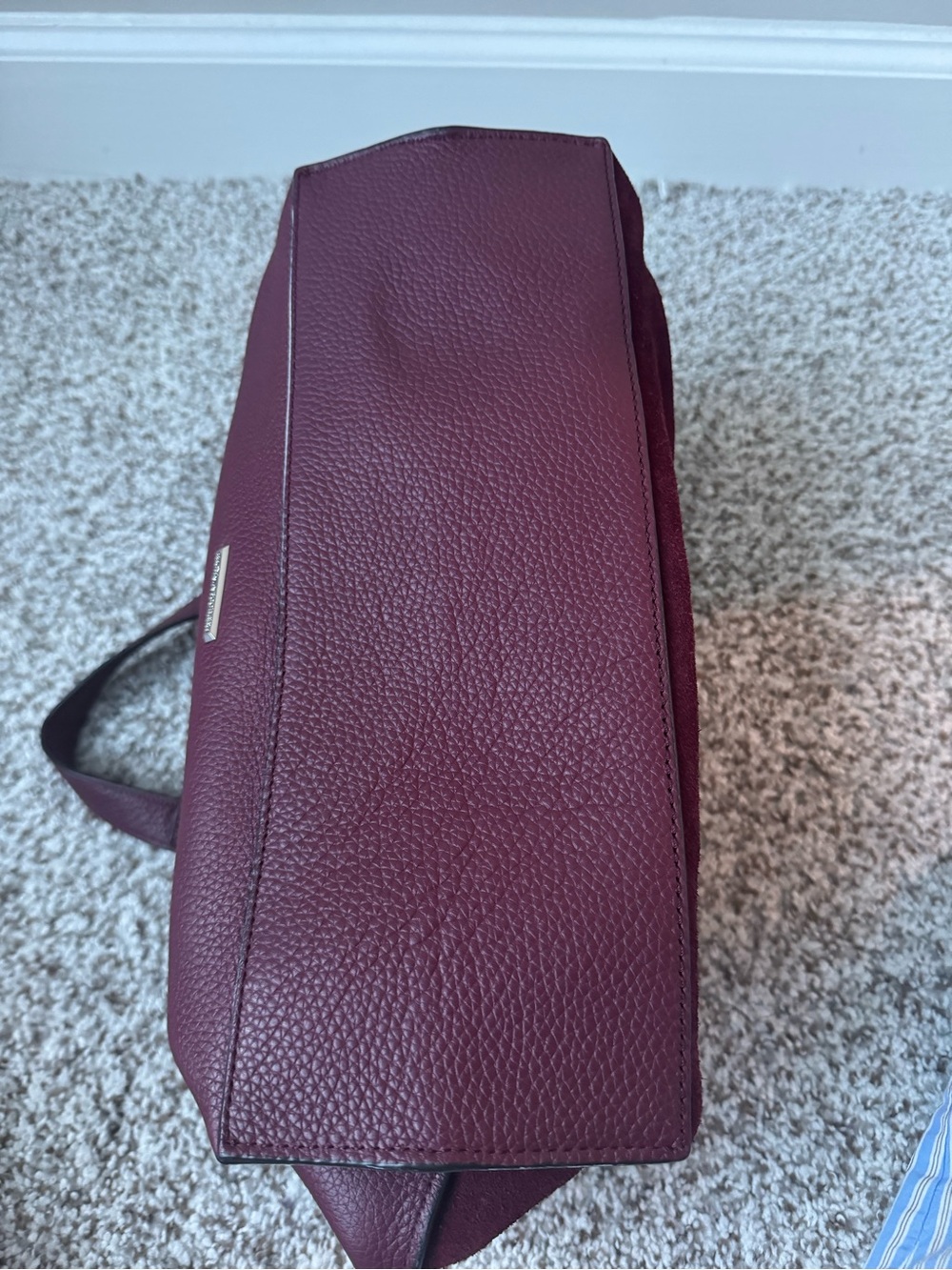Rebecca Minkoff Keith Medium Satchel Acai Burgundy Leather Suede NWOT - Picture 11 of 13